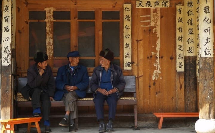 Uomini anziani in Cina