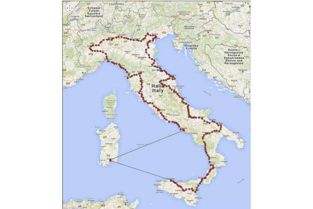 Itinerario dell'Italia a piedi di Chris