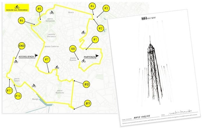 Mappa Milano Bike tour