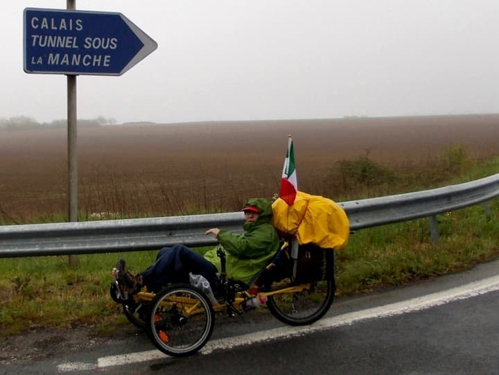 Luciano de Lorenzi in bicicletta