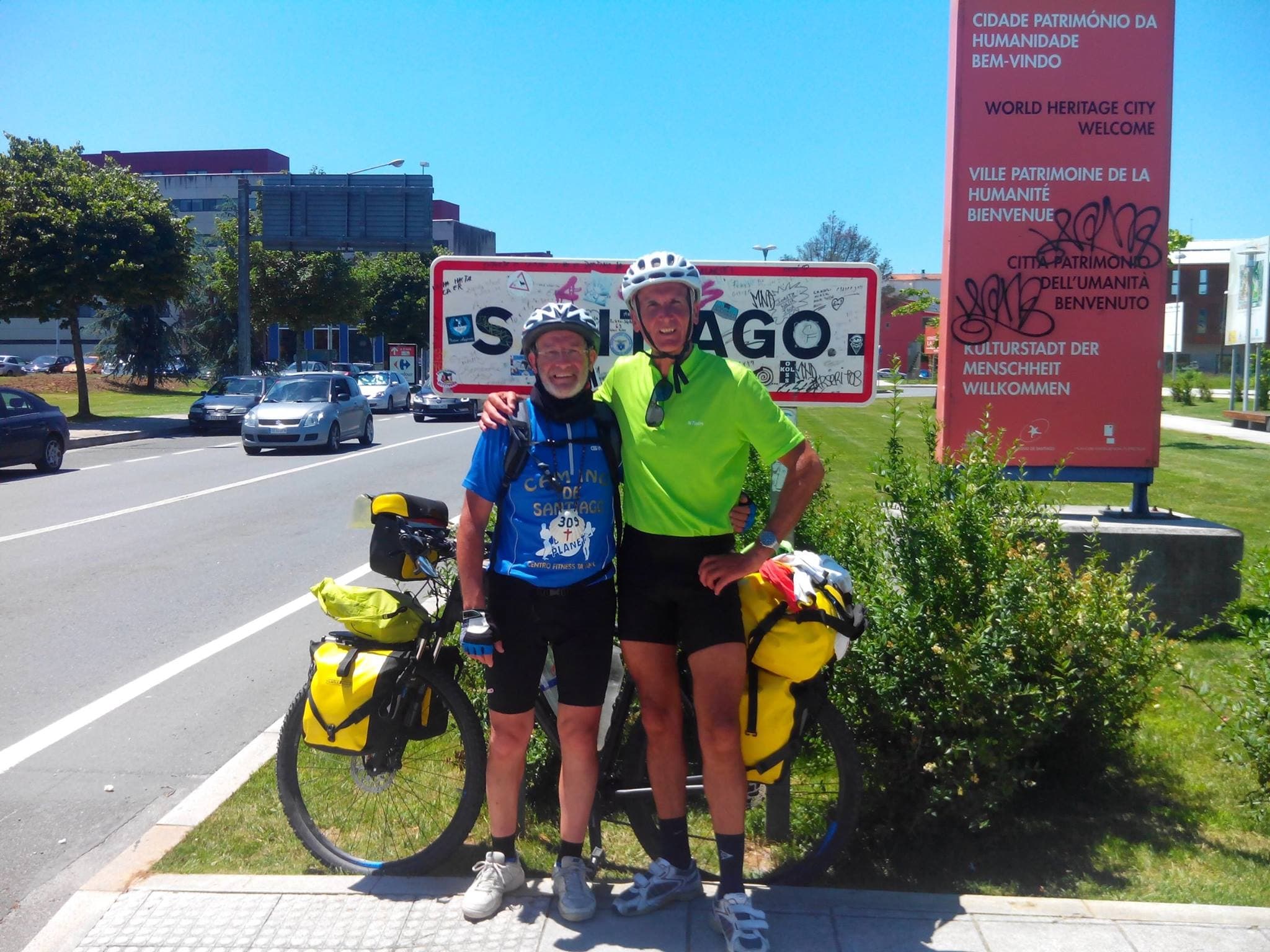 Arrivo a Santiago in bici