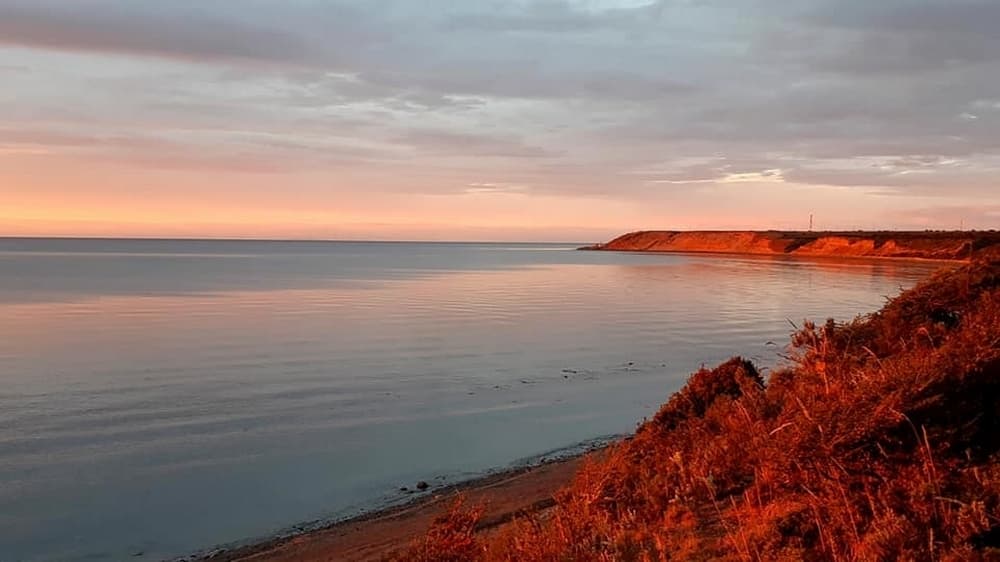 Tramonto sull'oceano in Patagonia